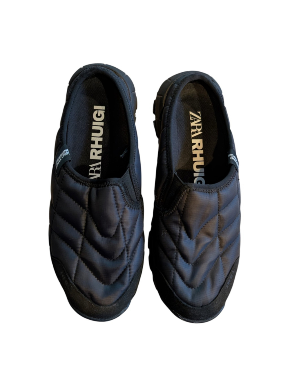 Zara X Rhuigi Black Quilted Slip On Sneakers EU 43 US 10 Limited Edition Rare
